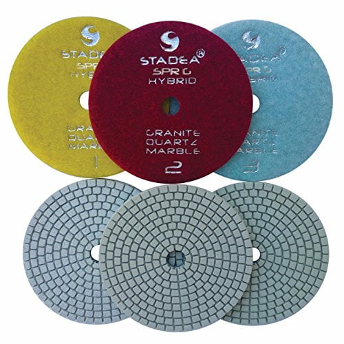 Lightning Tool & Supply Pro-Series 4 Inch Wet/Dry Diamond Polishing Pads 3-Step Complete Set for Granite and Natural Stone 3 PCs Marble Lightning Tool & Supply Pro-Series 4 Inch Wet/Dry Diamond Polishing Pads 3-Step Complete Set for Granite and Natural Stone 3 PCs Marble